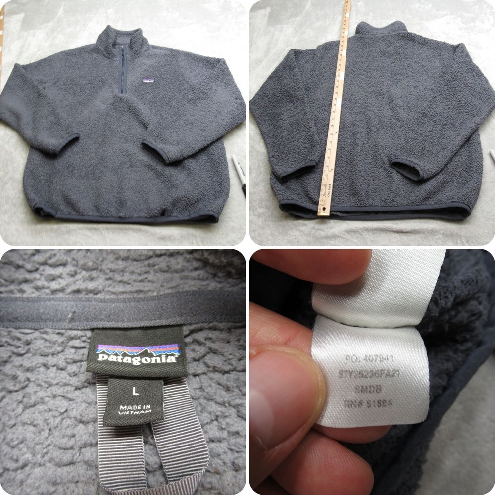 Patagonia Sweatshirt Womens Large Gray Los Gatos 1/4 Zip Fleece Pullover READ